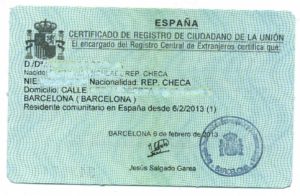 El número de identificación de extranjero (NIE)